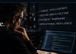 A security operator working at a secure systems console.