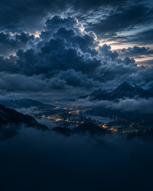 A cloud environment above connected infrastructure.